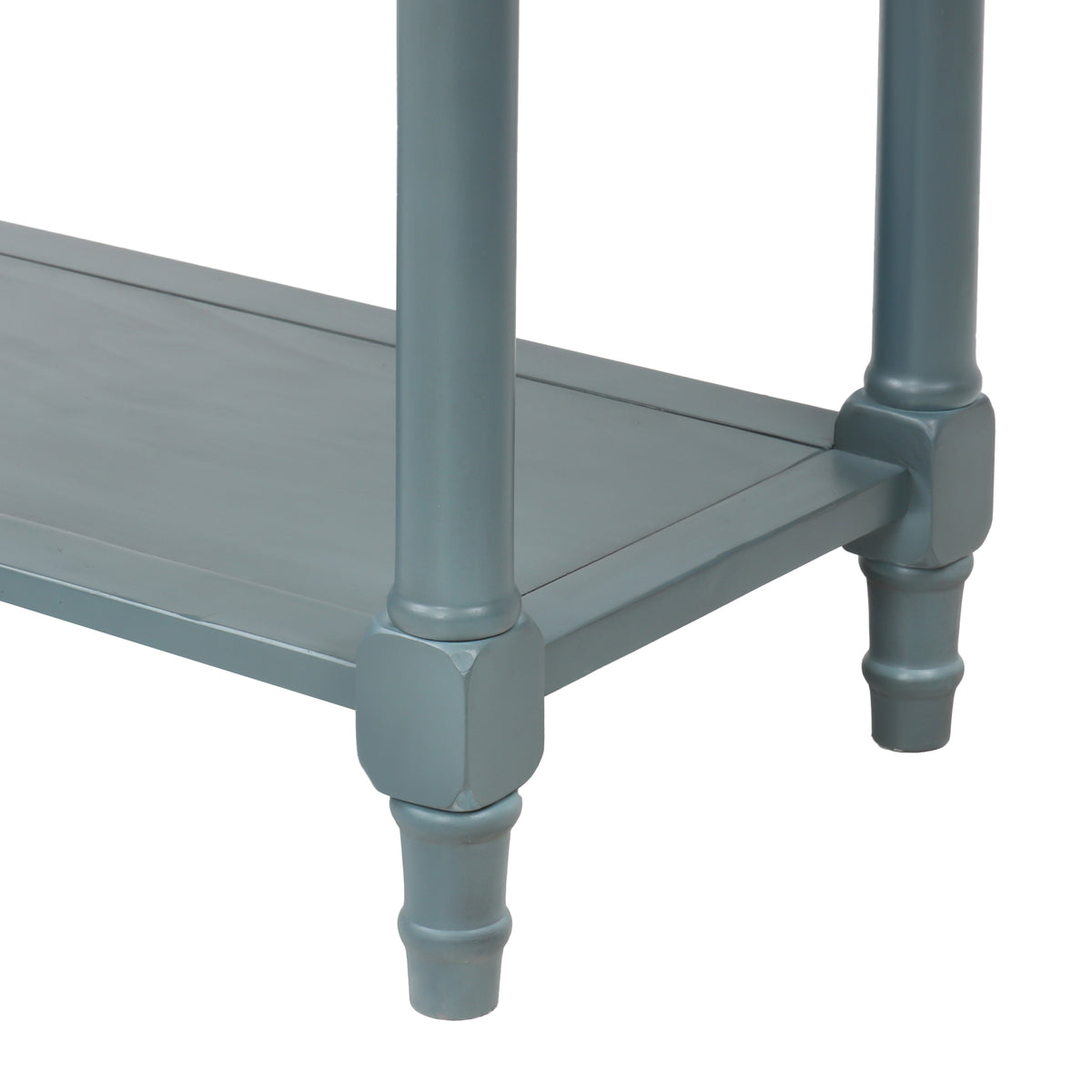 Slim Console Table with Drawers Navy Finish