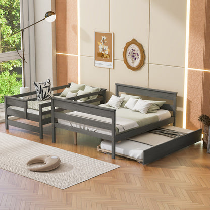 Twin Over Full Bunk Bed Gray