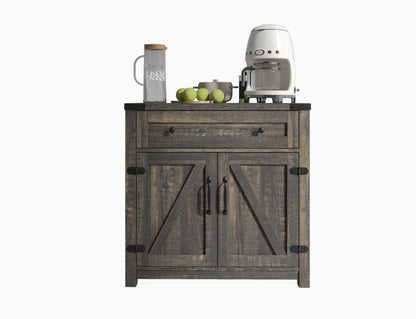 Farmhouse Accent Cabinet Black Pine