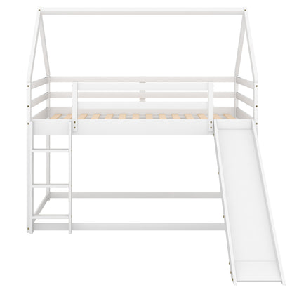 Twin House Bed with Slide White