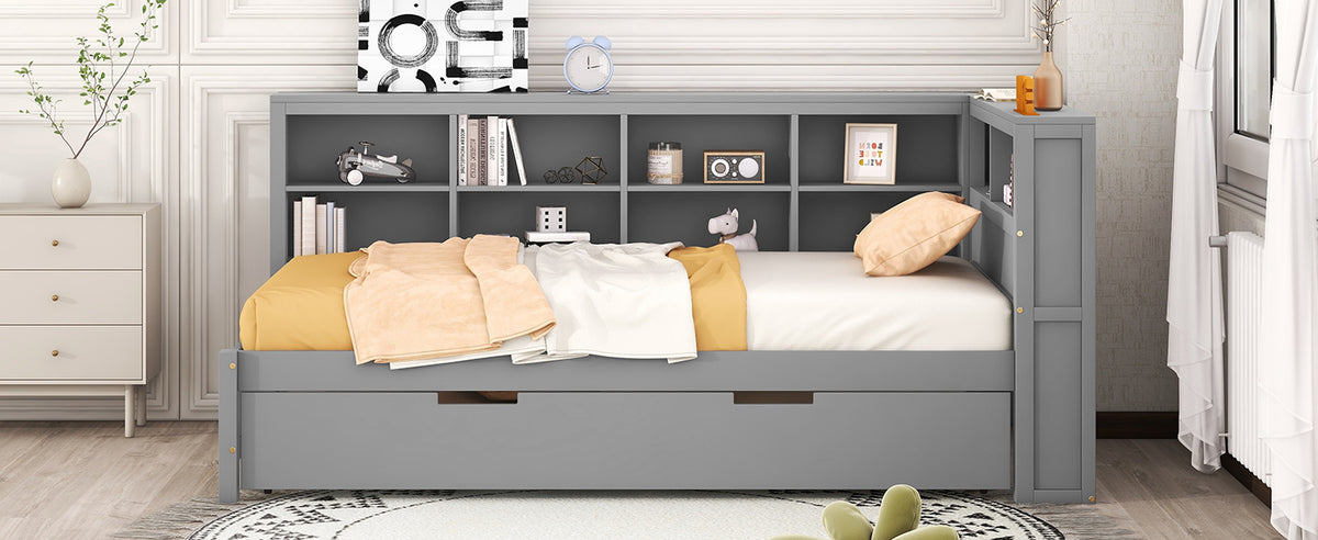 Wooden Twin Daybed Gray