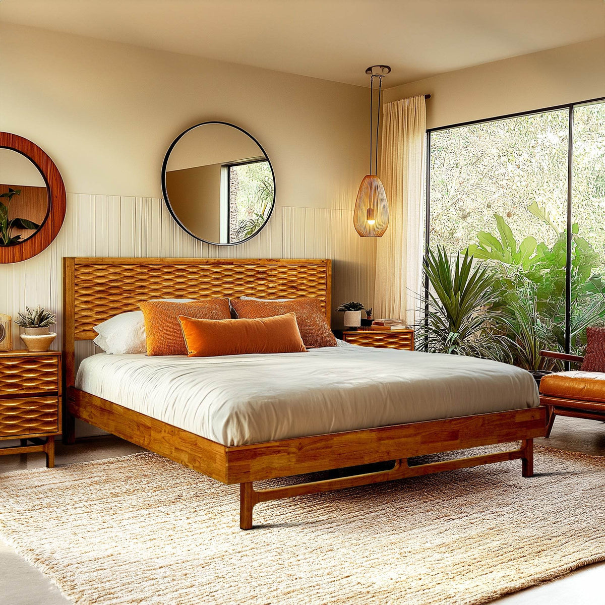Elara Platform Bed Frame with Headboard
