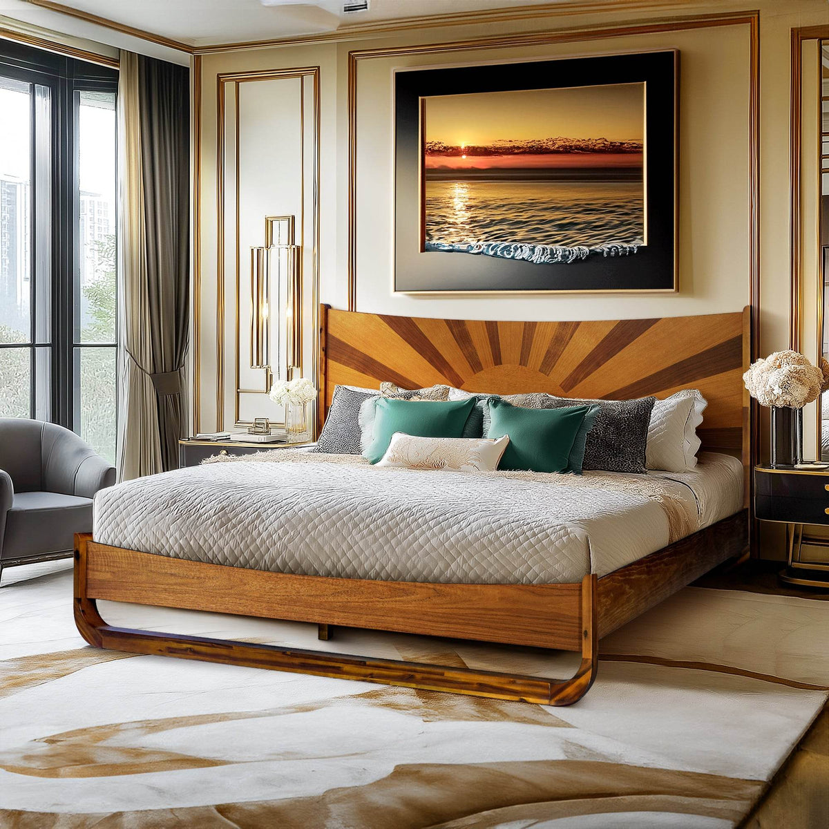 Sunset Platform Bed Frame With Headboard