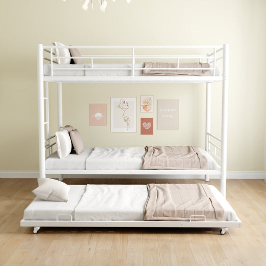 Twin Bunk Bed Metal Frame White