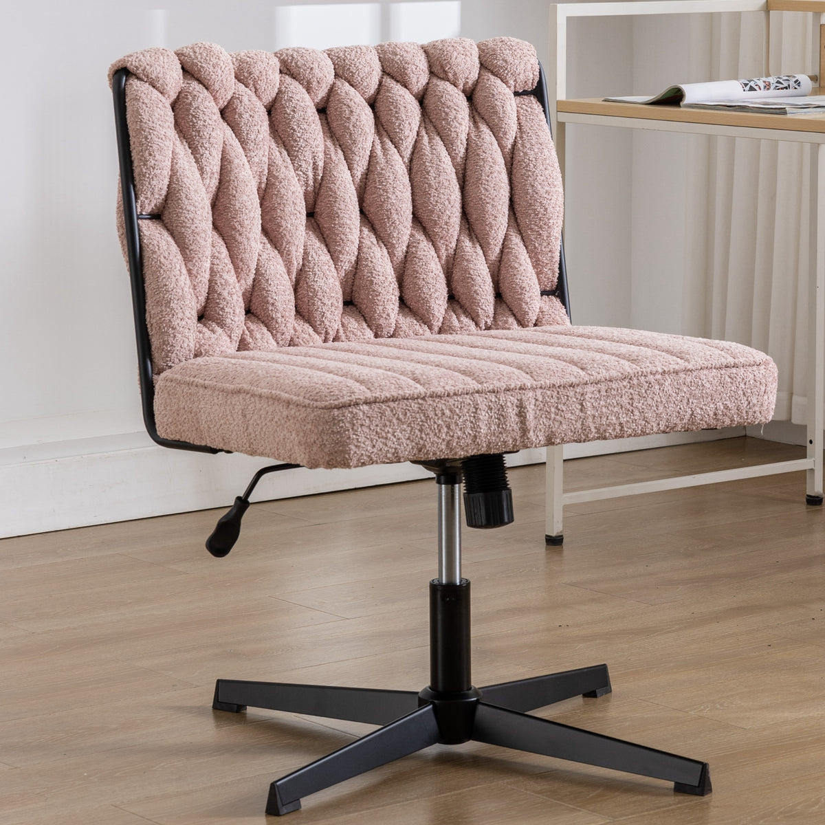 Armless Office Chair – Blush Pink