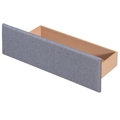 Upholstered Queen Platform Bed with Drawers Gray