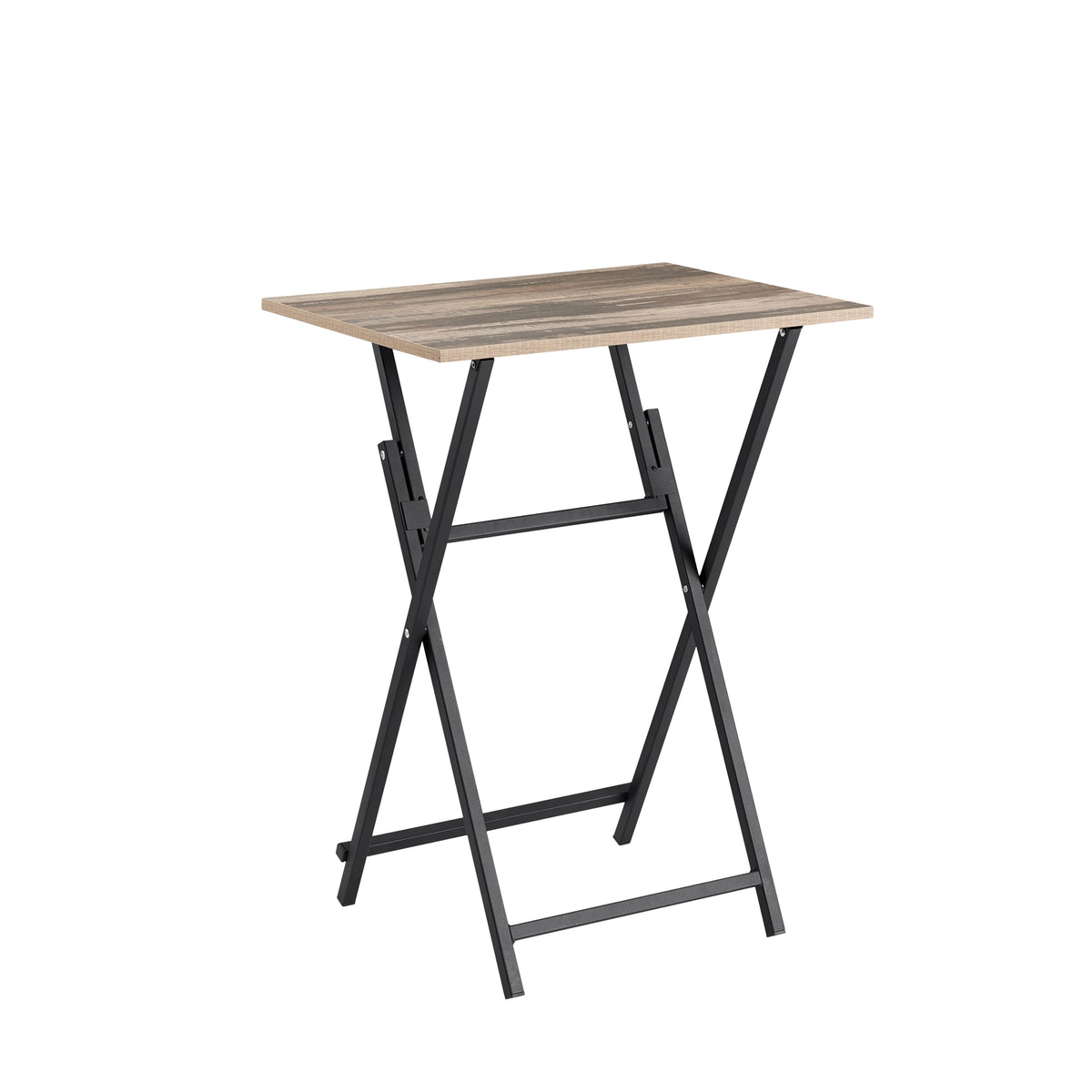 Rustic Folding Tray Table Brown Wood Finish
