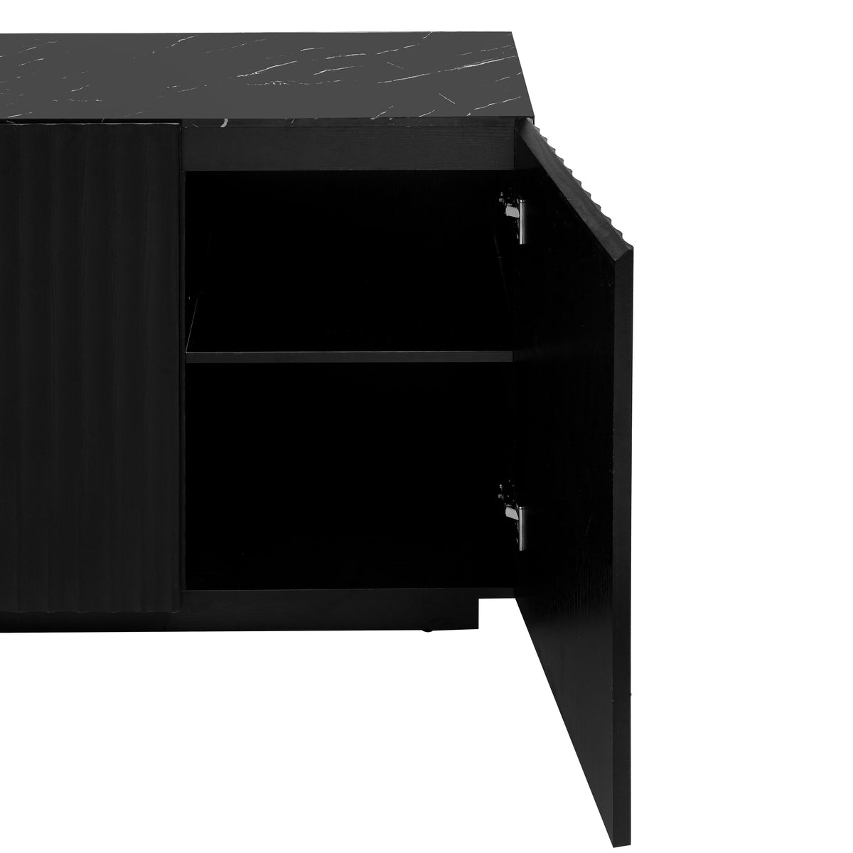 Carved LED Sideboard Cabinet with Adjustable Shelf