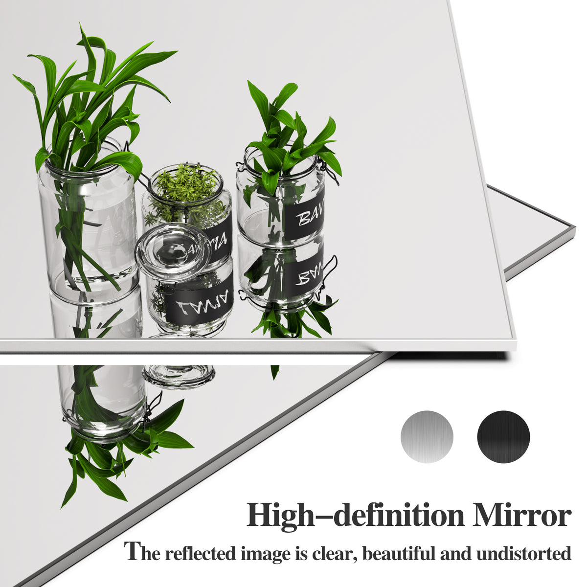 Oversized Bathroom Mirror Silver