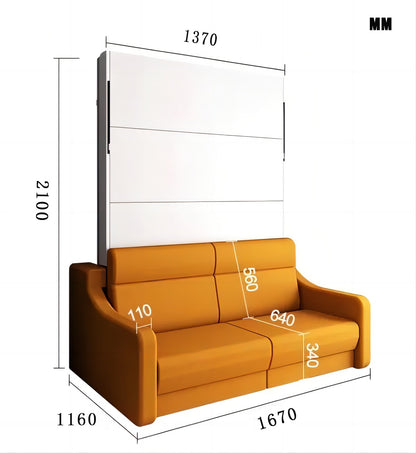 Full Sofa Bed with Drawers White