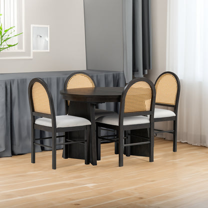 Retro Dining Set (5 pcs) – Espresso Finish