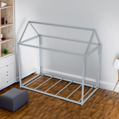Metal House Twin Platform Bed – Black