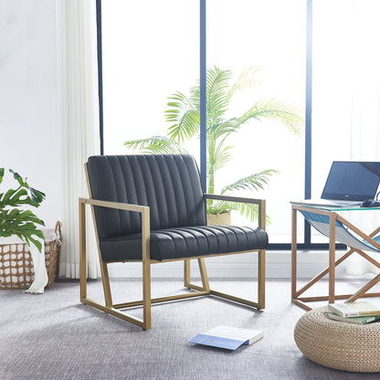 Modern PU Leather Dining Chair Black