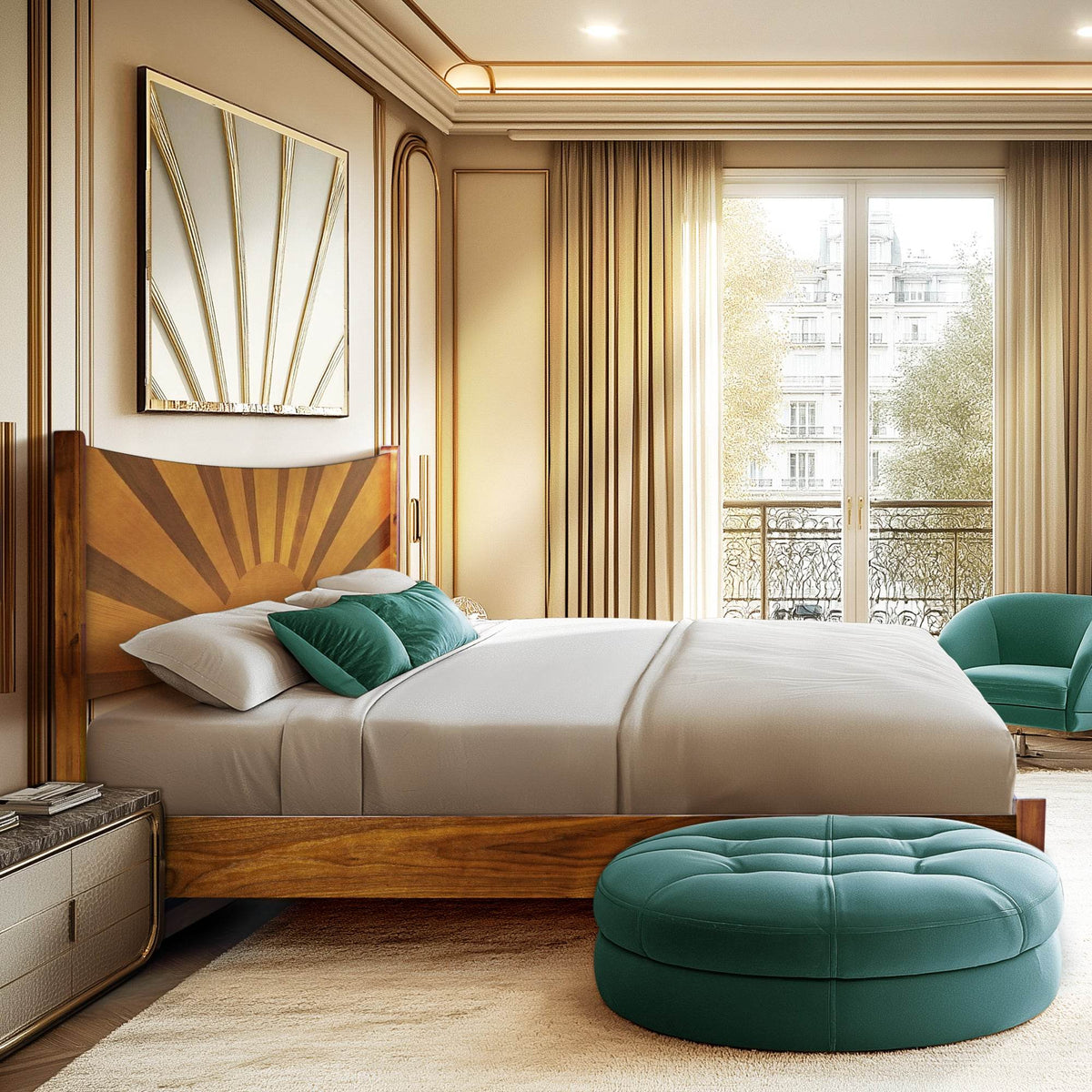 Sunset Platform Bed Frame With Headboard