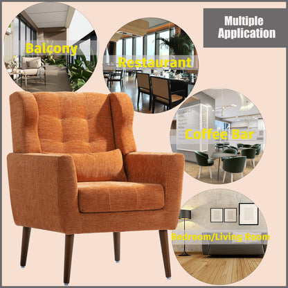 Modern Accent Chair Foam Filled Orange