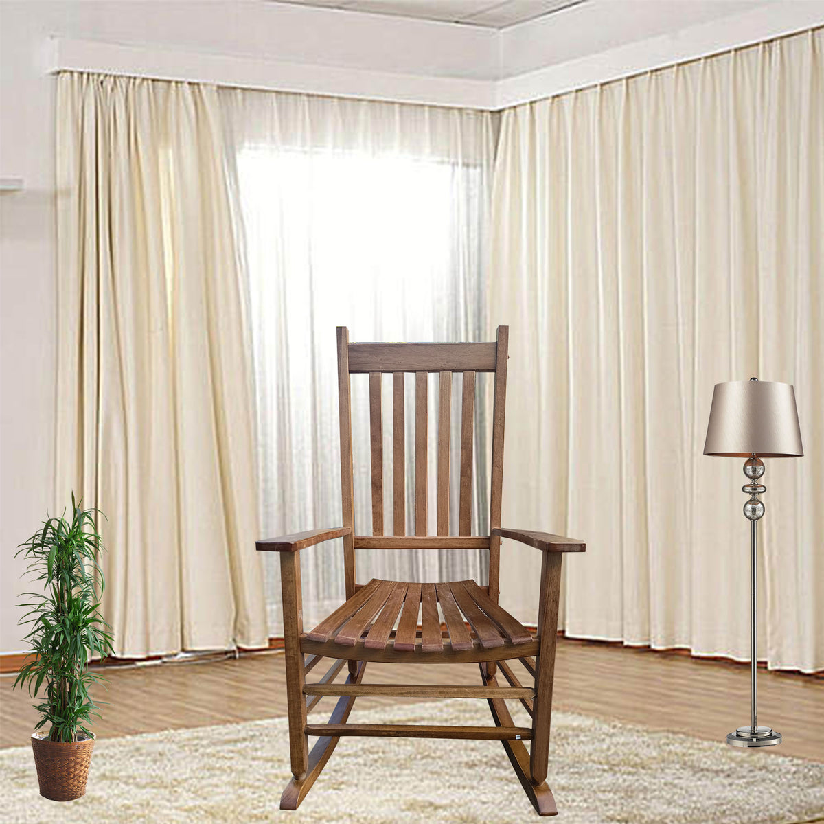 Classic Brown Porch Rocking Chair (Variant 2)