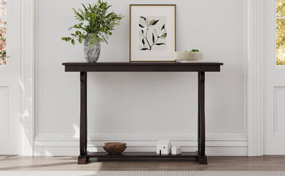 Rustic 48” Wood Console Table – Espresso