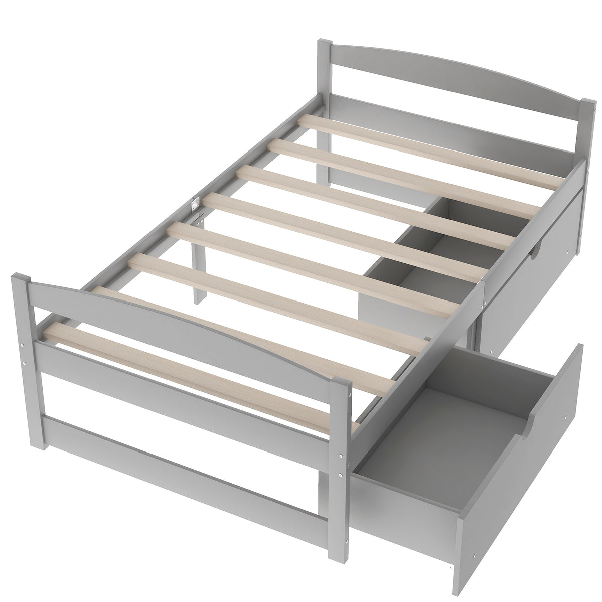 Twin Platform Bed Gray