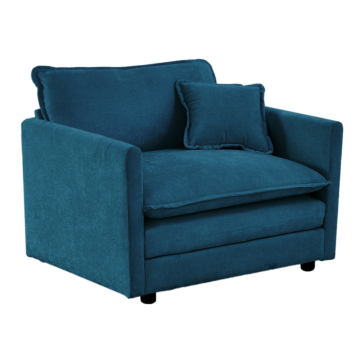 Deep Seat Armchair Blue Chenille