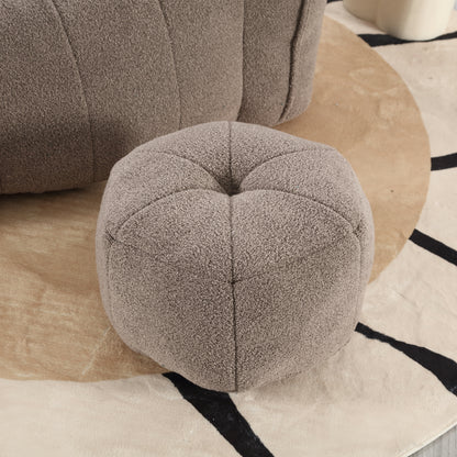 Soft Bean Bag Chair with Footstool Beige
