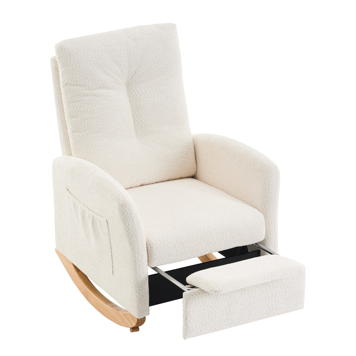 Rocking Accent Chair with Rubber Wood Frame