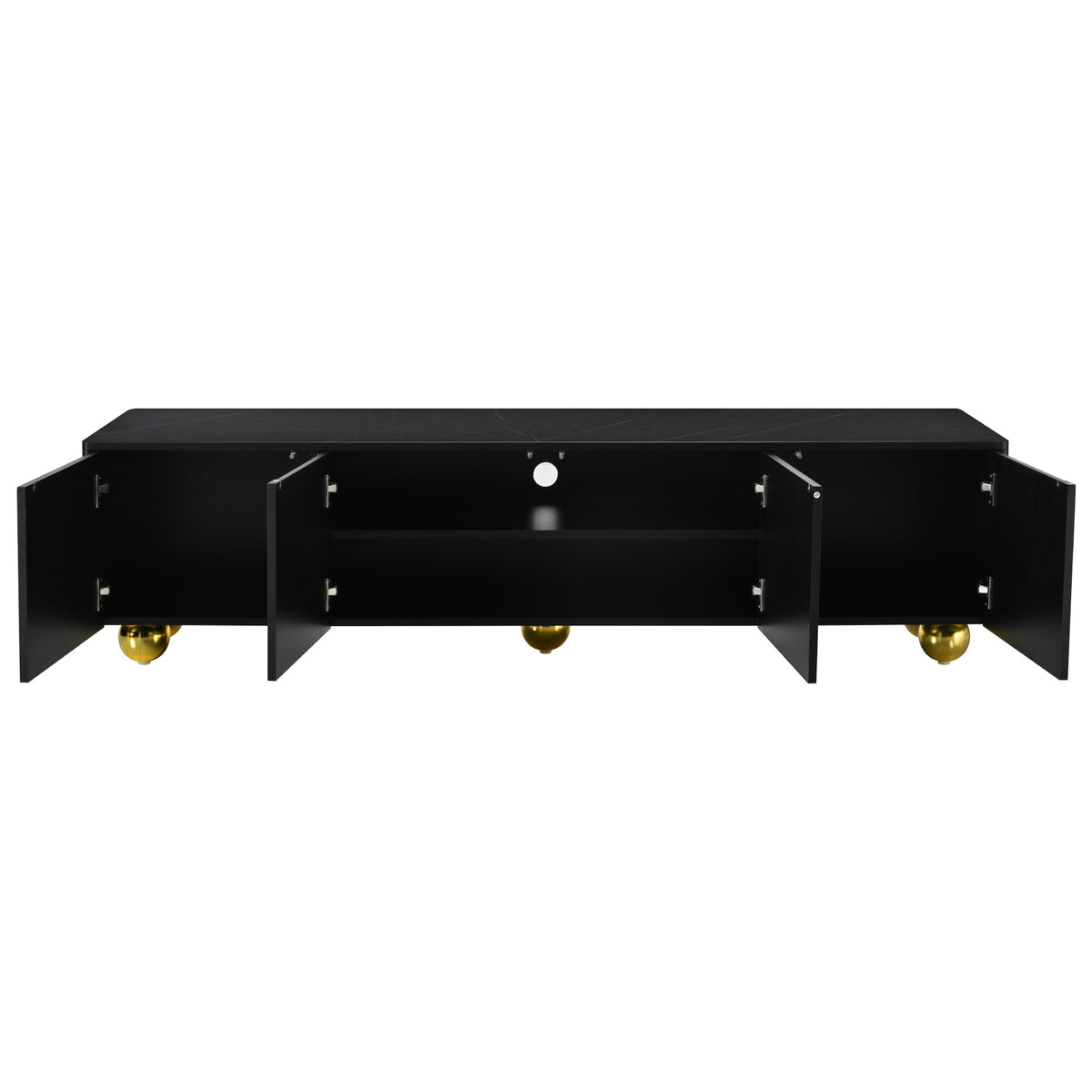 Modern TV Stand with Cabinets Walnut