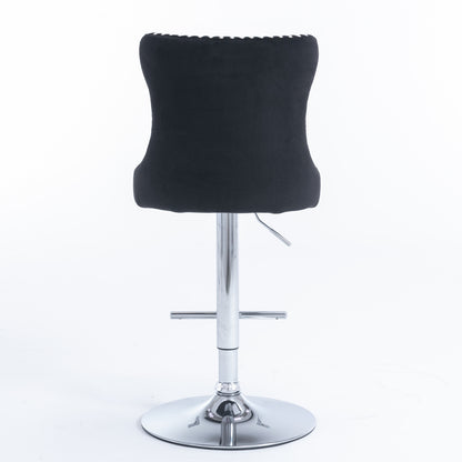 Modern Chrome Bar Stool Set (2 pcs) – Black