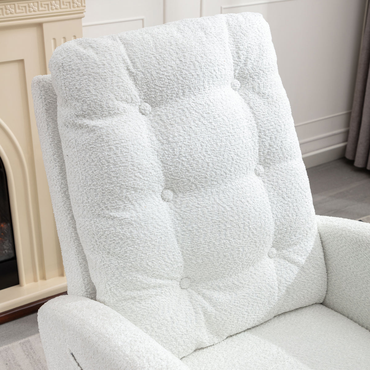 Accent Rocking Chair with Footrest – Black Rubber Wood
