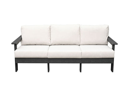Hazelnut Polymer Outdoor Sofa with Sunbrella® Cushions