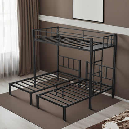 Triple Metal Bunk Bed Black