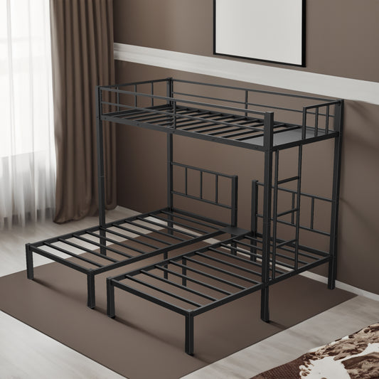 Triple Metal Bunk Bed Black