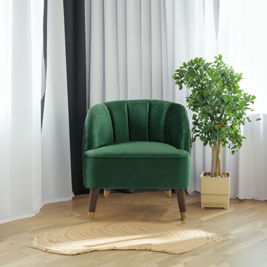 Upholstered Barrel Accent Chair Gray