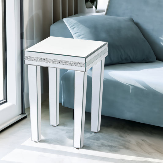 On-Trans Mirrored Side Table – Crystal Design