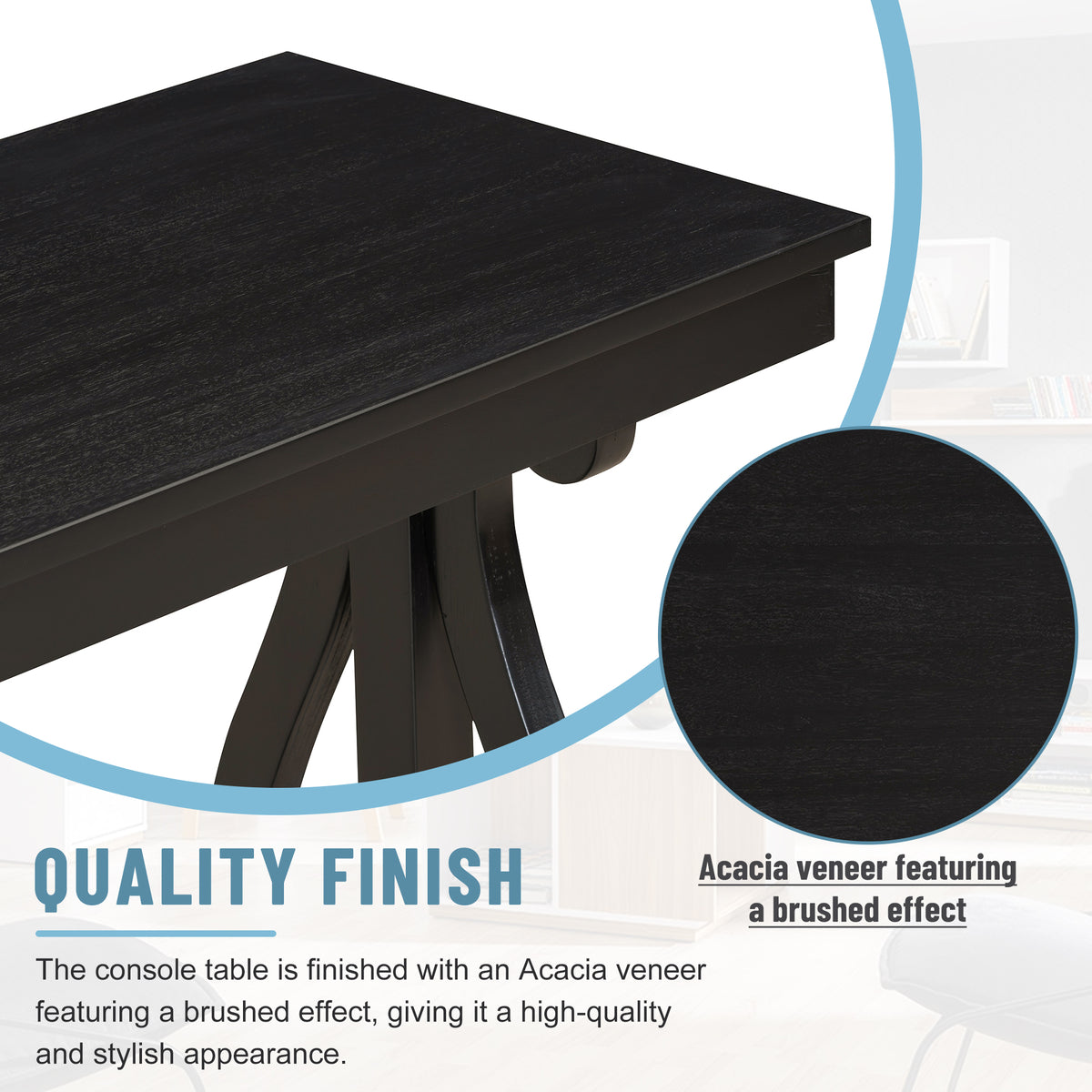 Rustic Console Table Black