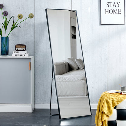 Full-Length Aluminum Mirror 65 x 23 Black Frame