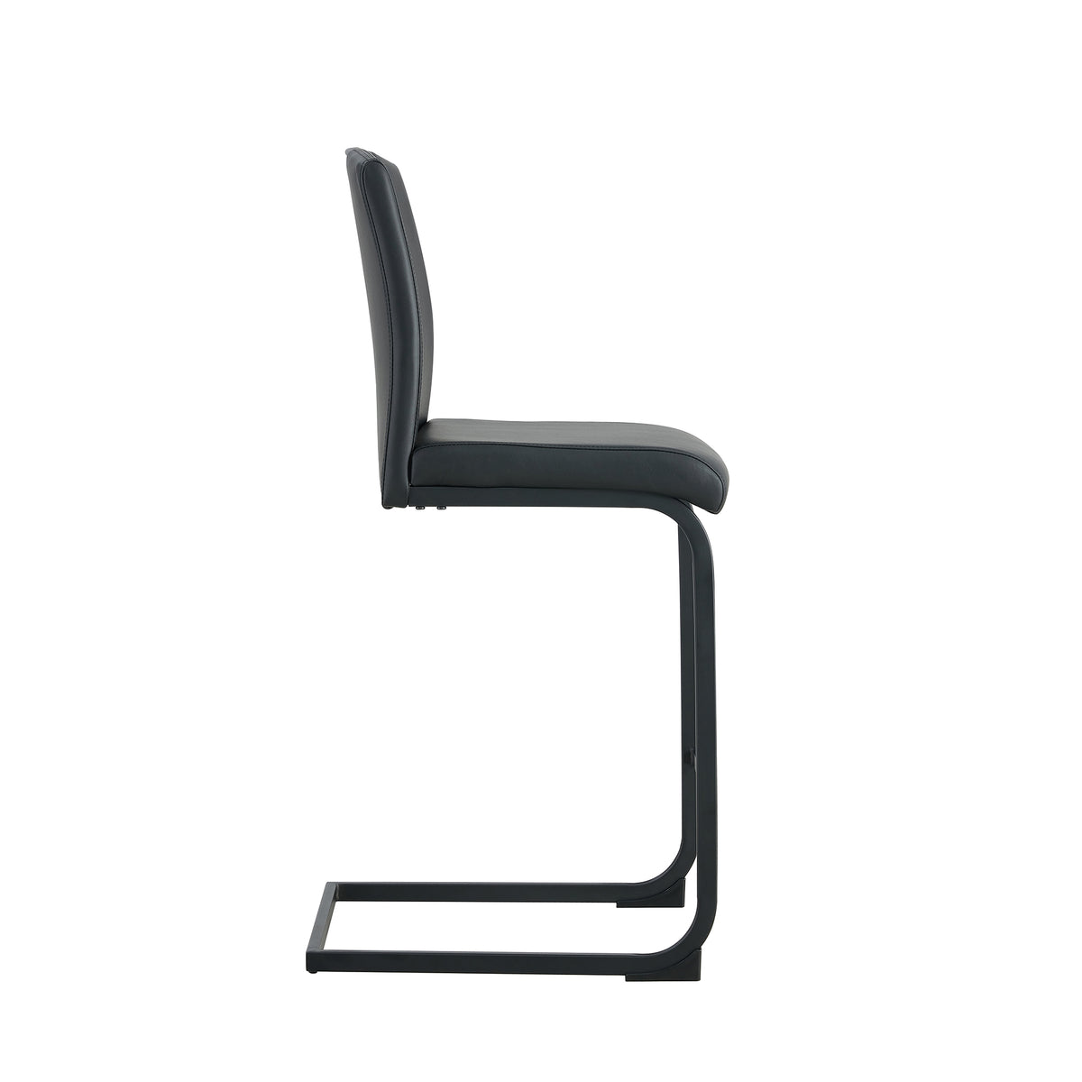 Black PU Counter Stool Set (2 pcs)