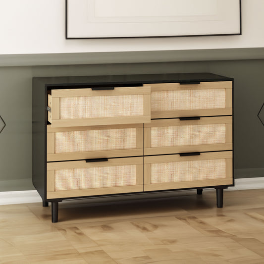 Rattan Dresser Black