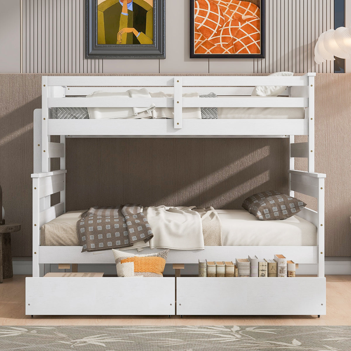 Twin over Full Bunk Bed White