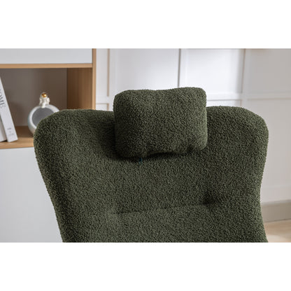 Plush Teddy Rocking Chair – Dark Green