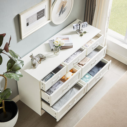 Modern 3-Drawer Dresser with Metal Pulls
