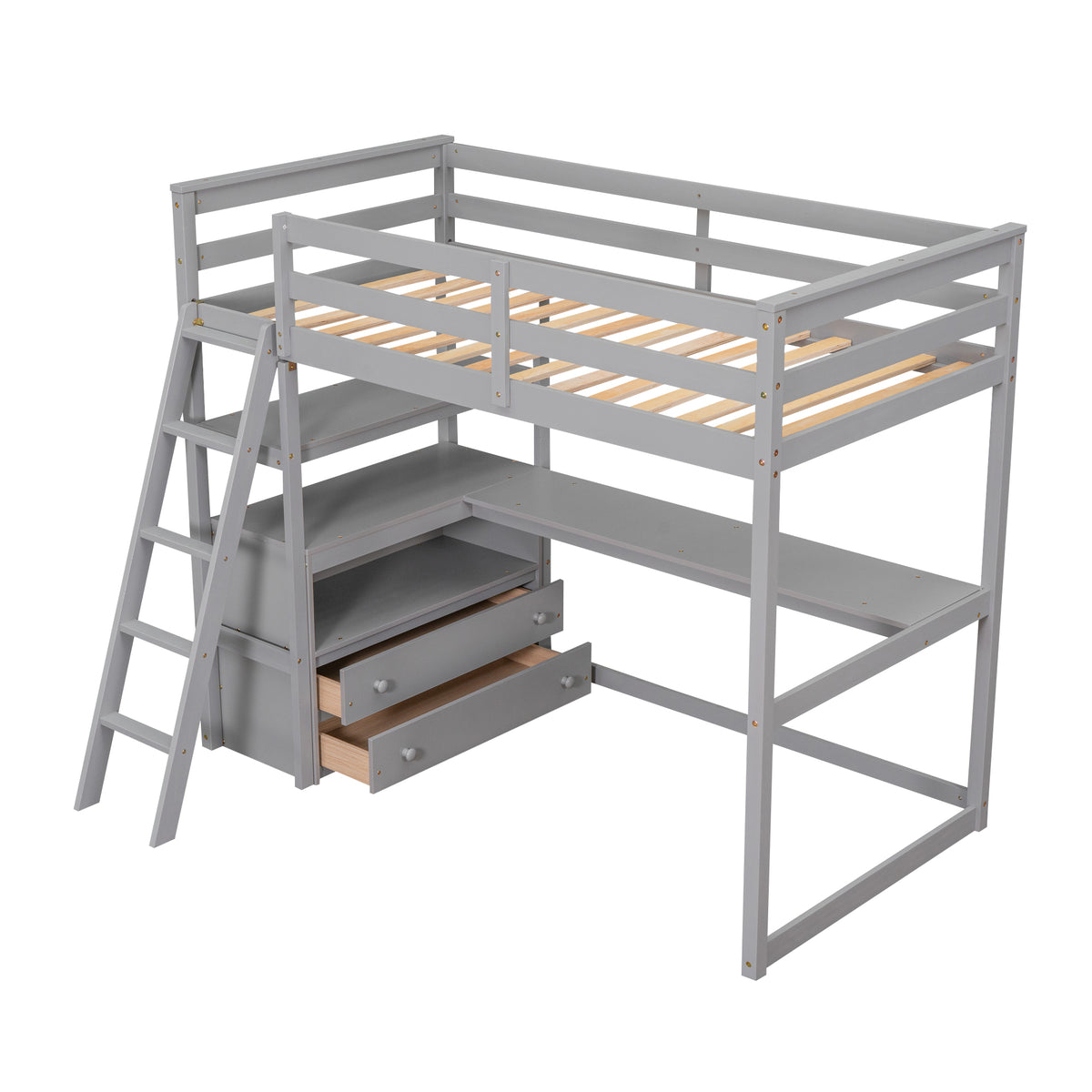 Twin Loft Bed Gray