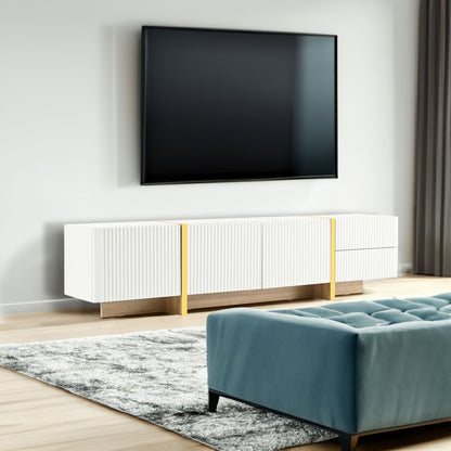 Luxury Fluted TV Stand White