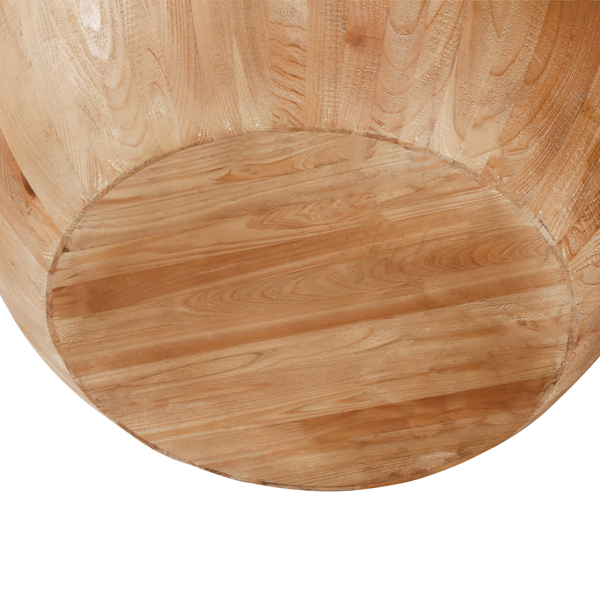 Wooden Coffee Table Vintage Bucket Style Natural