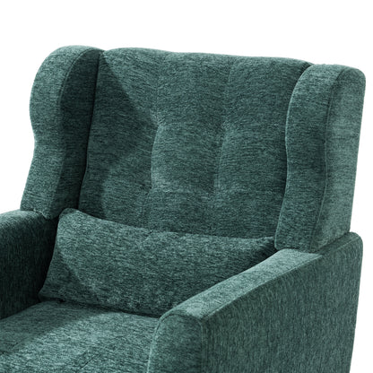 Upholstered Modern Accent Chair Blackish Green
