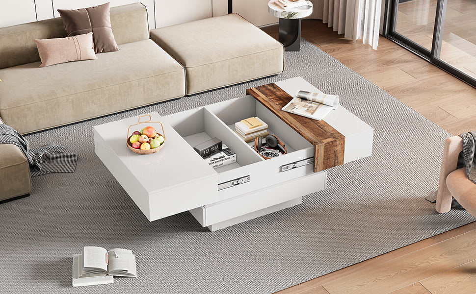 Modern Storage Coffee Table White
