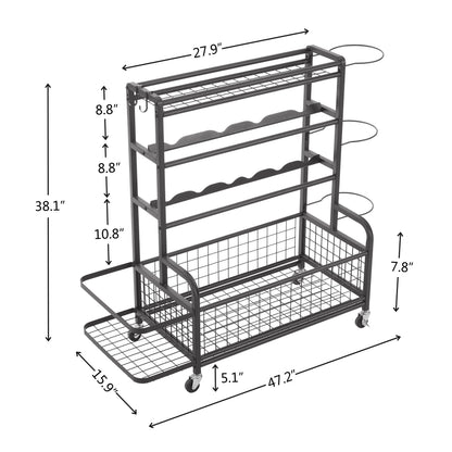4-Tier Metal Organizer with Hooks
