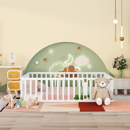 Queen Floor Bed White