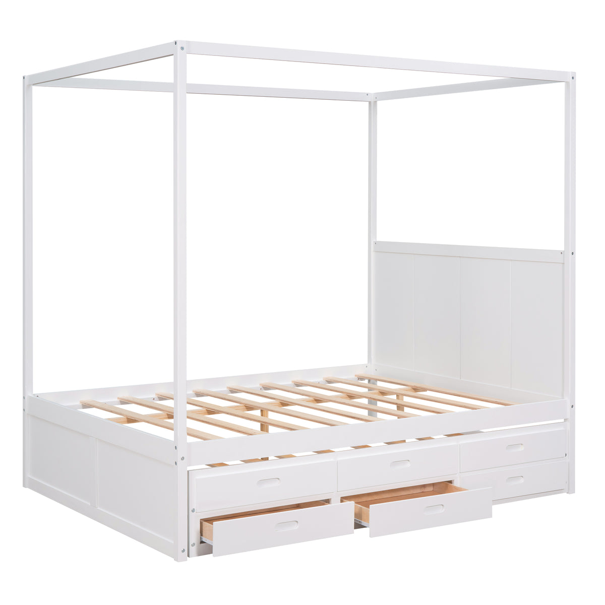 Queen Canopy Bed White