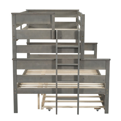 Twin Over Full Bunk Bed Gray