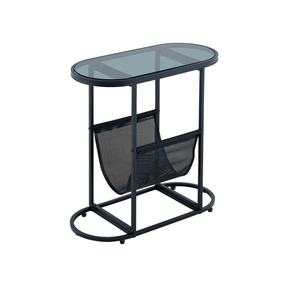 Oval Glass End Tables Set of 2